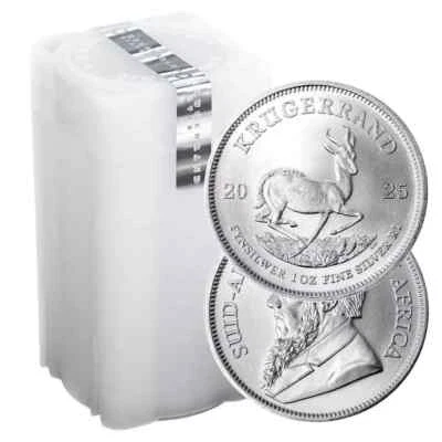 2025 1 oz South African Silver Krugerrand Coin BU (Roll of 20) - Image 1 of 4