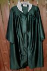 Green Unisex Graduation Cap & Gown  Fits 5' 1" To 5' 3" W/White Collar Worn Once