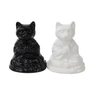 Buddha Katzen Keramik Salz und Pfefferstreuer Set - Bild 1 von 2