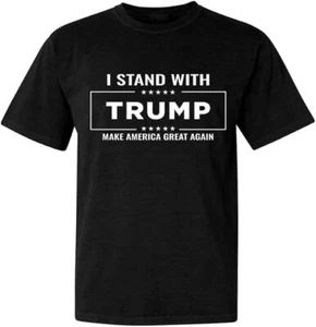 Trump 2024 T-Shirt Cotton, White & Black Regular Fit, Make America Great Again - Picture 1 of 11
