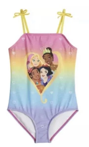 Disney Princess Swimsuit Size 4 5/6 6X UPF 50+ NWT Moana Tiana Snow White NWT - Picture 1 of 1