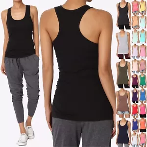 T-shirt smanicata TheMogan donna basic scollo a scoop racerback cotone elasticizzato - Foto 1 di 218