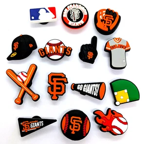 SAN FRANCISCO GIANTS SHOE CHARMS (14pcs) Baseball Cool Gift Accessories Set Lot - Picture 1 of 5