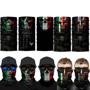 5pcs Skull Mexico Flag Bandana Face Scarf Tube Neck Gaiter Multi-used Headwear - Bild 1 von 8