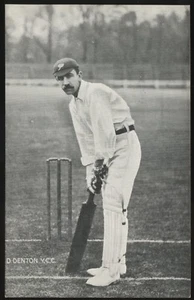 GB. Unbenutzte Echt Foto Cricket Postkarte D Denton YCC um 1900 - Bild 1 von 2