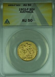 1902-P Australia Sovereign Gold Coin King Edward VII ANACS AU-50