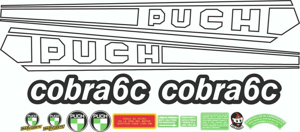 STAR SAM® STICKERS KIT PUCH COBRA 6C KLASSISCHE MOTORRADSTICKER DER 2. SERIE - Bild 1 von 1