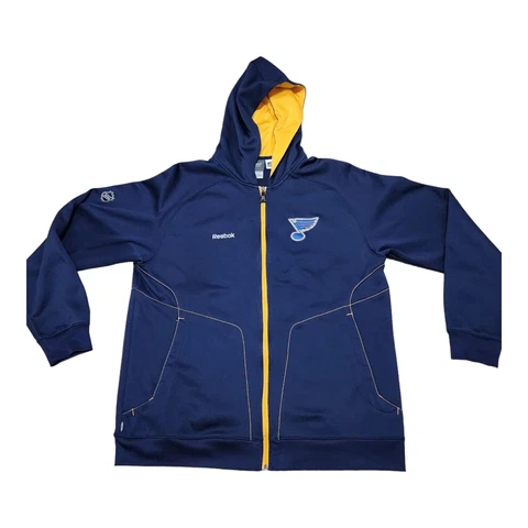 St Louis Blues NHL Full Zip Hoodie Jacket, Reebok Center Ice, Men's Large, EUC! Cover