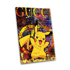 Leinwandbild Pikachu Pokemon Gucci Lv Wandbild Kunst Bild Dekoration Deko Poster