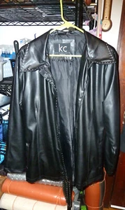 Womens KC Black Leather Jacket - Picture 1 of 6