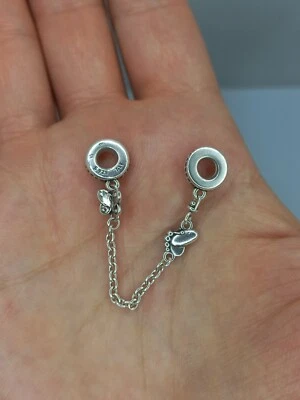 Authentic Pandora Charm Safety Chain Butterflies 797865CZ Silver 925 Zircons - Immagine 1 di 4