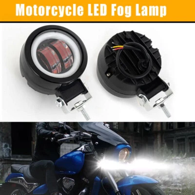 2* Universal Halo Ojo de Ángel LED Foco Motocicleta Faro Antiniebla Conducción Foto 1 de 4