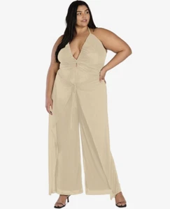 Tuta Bar III donna Nicole Williams inglese Halter beige taglie forti 1X - Foto 1 di 4
