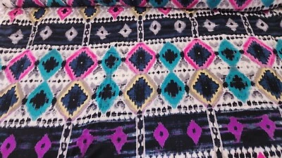  Ткань Southwest Rayon Challis одежда бриллианты и полоски в ярдах  - Изображение 1 из 4