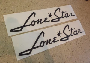 Lone Star Boat Vintage Decal Die-Cut 2-PAK FREE SHIP + FREE Bass Fish Decal! - Picture 1 of 1