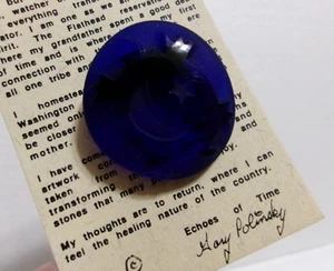 Vintage Echoes of Time Cobalt Art Glass Turtle Ingot Pin Artist Gary Polinsky - Picture 1 of 10