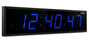 Ivation Large Oversized 36" Digital LED Clock + Remote + Hardware - Blue/Black - Picture 1 of 6