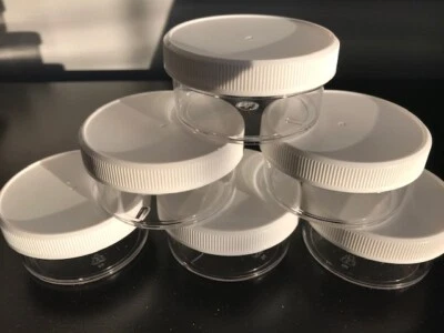 24 2oz  Parkway Clear Round Wide-Mouth Plastic Jars w/ ribbed unlined cap - Image 1 of 4