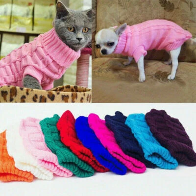Winter Dog Clothes Puppy Pet Cat Sweater Chihuahua Pullover Coat For Small Dogs  - Image 1 of 4