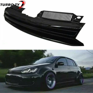 Glossy Black Front Bumper Grille W/O Logo Base Fit For Vw Golf MK6 2010-2013 - Picture 1 of 12