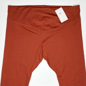 Nike Dri Fit One Luxe Mid Rise Crop Leggings 3X 3XL Plus Rust Orange Tight Fit - Picture 1 of 7
