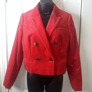 NWT Women’s J Crew Red Double Breasted Waist Jacket/Blazer Holiday SZ 6 RV $268 - Picture 1 of 15