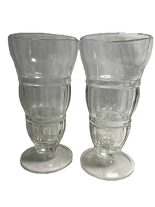 Clear Glass Ice Cream Soda Glasses Set of 2 - Picture 1 of 2