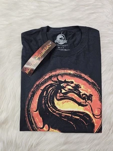 Mortal Kombat Größe (S) klassisches schwarzes Herren-T-Shirt Dragon Logo Baumwollmischung  - Bild 1 von 7