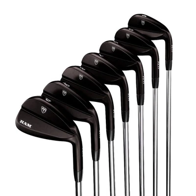 Juego de hierros Defect Ram Golf FX77, negro, 4-PW, MLH, KBS Max 85 regular Foto 1 de 2