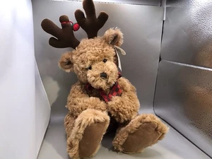 Russ Teddy Bear With Antlers And A Scarf 19” - Picture 1 of 6