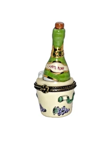 Vintage Sektflasche im Eiskübel aufklappbare Schmuckschatulle, Schmuckring Geschenkbox - Bild 1 von 12