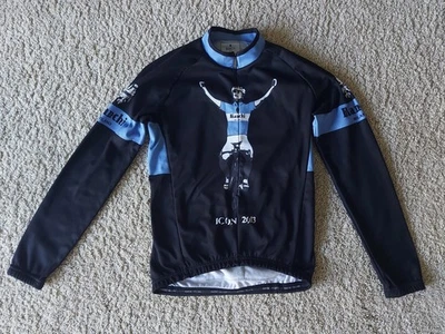 Bianchi Cycling Jersey Long Sleeves Fleece Lined Black Icon Men's Size Medium - Image 1 of 4