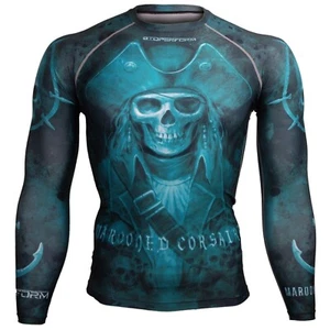 MAROONED CORSAIRE Compression Skin Tight Base layer Rash guard MMA Training Gym - Picture 1 of 6