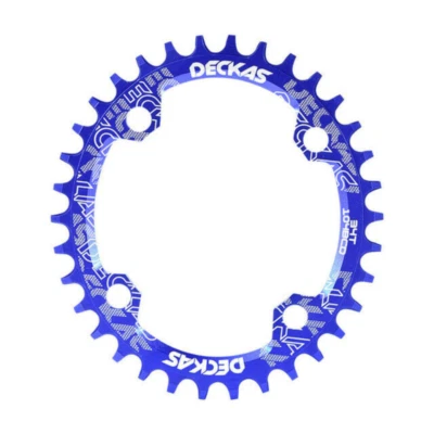 Plato de bicicleta BCD104mm 32/34/36/38t estrecho ancho redondo ovalado anillo de cadena  Foto 1 de 4