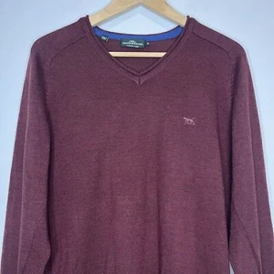 Rodd & Gunn Sweatshirt weinrot Merinowolle V-Ausschnitt - Bild 1 von 3