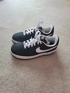 Vtg NIKE AIR FORCE 1 Low 2007 Canvas Blk/Wht Sz 5.5 Y shoes 318840-011 READ DESC - Picture 1 of 12
