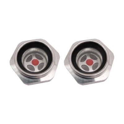 2 pcs 1/2" NPT Air Compressor Oil Sight Glass Aluminum Oil Liquid Level Gauge - Image 1 of 3