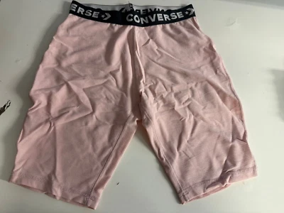 Pantalones cortos para mujer Converse rosa plateado talla mediana Foto 1 de 3