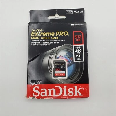 -NEW- SanDisk 512GB Extreme PRO SDXC UHS-II Memory Card - SD Card - Image 1 of 2