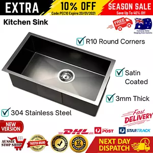 Cefito 450 x 300mm Stainless Steel Sink Black Kitchen Laundry Nano Single Basin - Picture 1 of 13