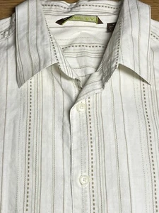 men's Cubavera White Short-Sleeve Embroidered Pinstripes Guayabera XL Shirt - Picture 1 of 12