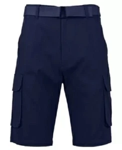 Men's Cargo Shorts Size 34W Blue Flat Front Cotton Blend Galaxy by Harvic - Picture 1 of 4