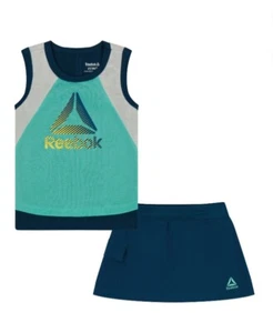 Reebok Toddler and Girls Short Set, Sizes 12 Months - 5T Mint/Navy - Picture 1 of 2