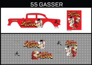 Tobogán acuático Hot Wheels (1/64), 55 Gasser "Street Fighter", impreso blanco primero, calcomanías - Imagen 1 de 5