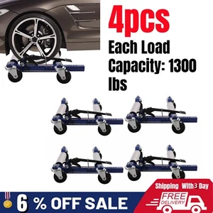 4pcs Car Wheel Dolly Heavy Duty Self Loading Dolly With Ratcheting Foot - Picture 1 of 12
