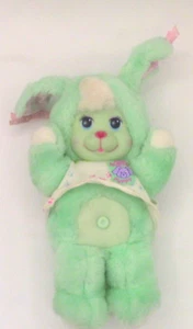 MAGIC NURSERY PUPPY Mint Green MATTEL Bunny Plush Rubber Face 1990 VTG 13” - Picture 1 of 6