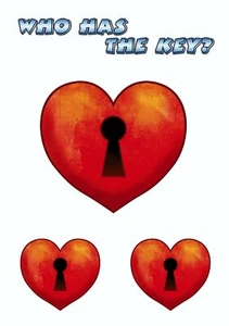 Aufkleber Herz Who has the key? 3er-Set 150 x 105 mm  Sticker Autocollant - Bild 1 von 1