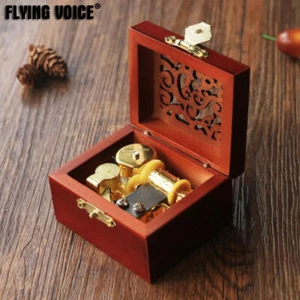 Vintage Wood Wind Up Music Box Gold Movement 40 Tunes Birthday Xmas Present Gift - Picture 1 of 5