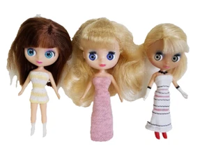 SaLe Mini 4" Blythe Doll Clothes LOT of 3 DRESSES Petite & LPS NO DOLLS d4e #19 - Picture 1 of 4