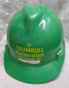 Cappello rigido vintage MSA Medium V-GARD Z89.1, 1986 classe B verde TRUMBULL PITTSBURGH PA - Foto 1 di 11